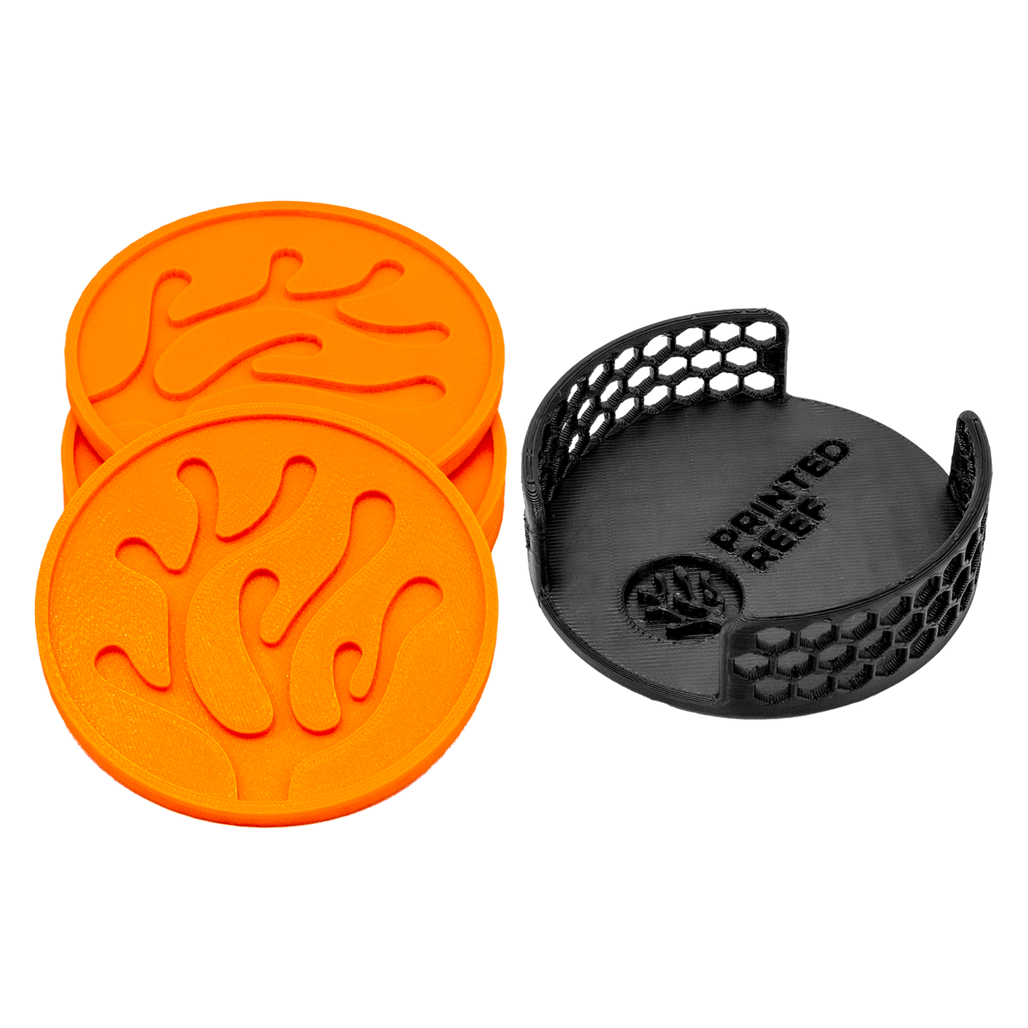 Printed Reef Coral Coasters Set